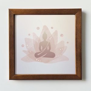 Buddha Wall Art | Lotus Flower Wall Art | Buddha Print | Yoga Studio Art | Yoga Studio Decor | Zen Wall Decor | Yoga Room Decor | Printable