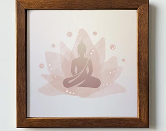 Buddha Wall Art | Lotus Flower Wall Art | Buddha Print | Yoga Studio Art | Yoga Studio Decor | Zen Wall Decor | Yoga Room Decor | Printable