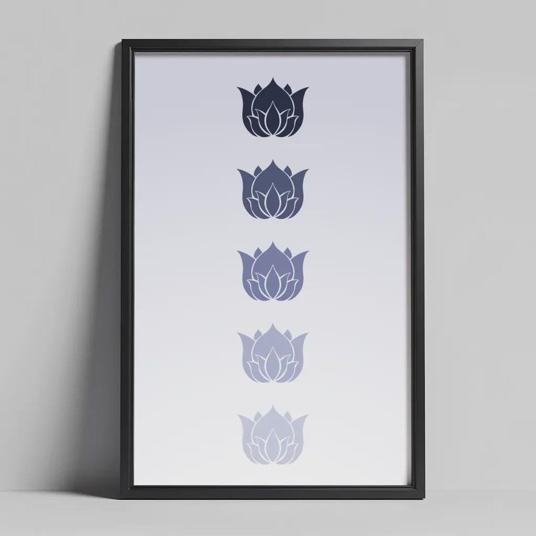 Blue Lotus Flower Print: Zen Yoga Wall Art (instant Download) - Etsy