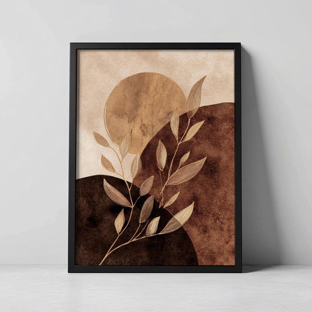 Wabi Sabi Wall Art Print Brown | Minimalist Abstract Neutral Earth Tone ...
