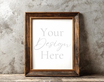 Rustic 8x10 Frame Mockup: Vertical PSD with Smart Object (Digital Download