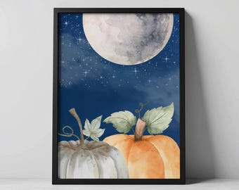 Watercolor Pumpkin | Pumpkin Patch Print | Seasonal Wall Art | Fall Home Decor | INSTANT DOWNLOAD