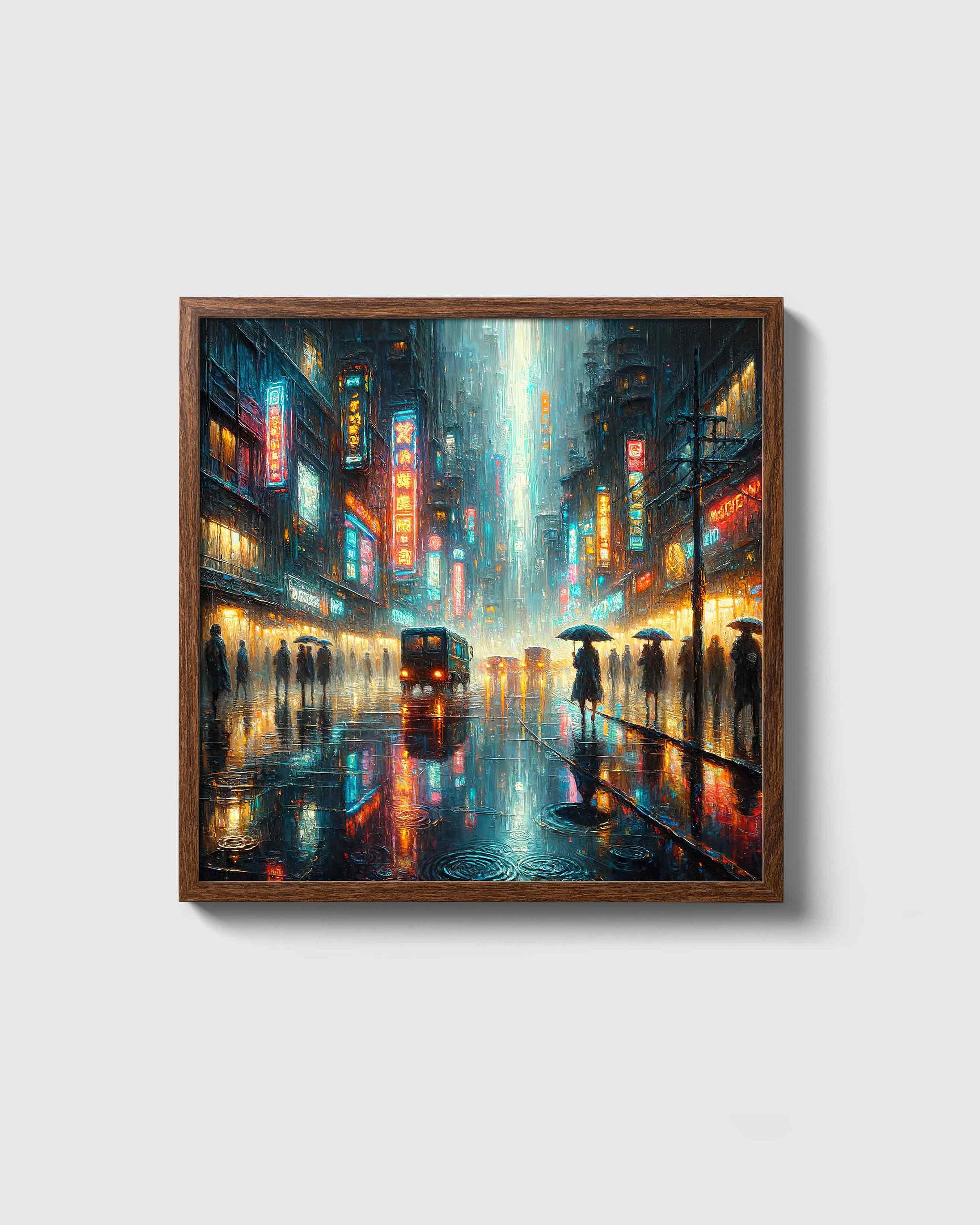 Rainy Cityscape Art - Etsy