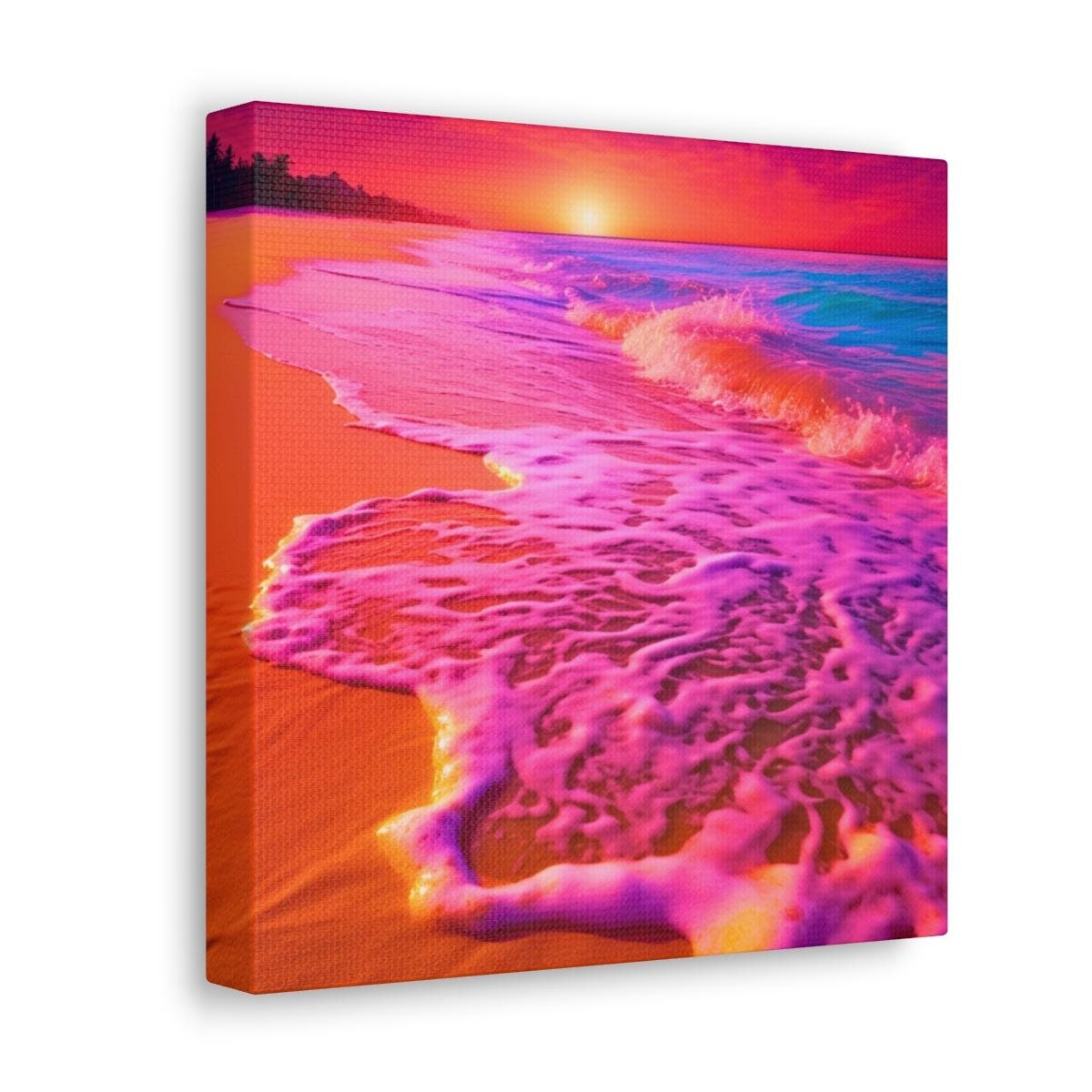 Neon Beach 3 Ocean and Beaches Canvas Wall Art Etsy