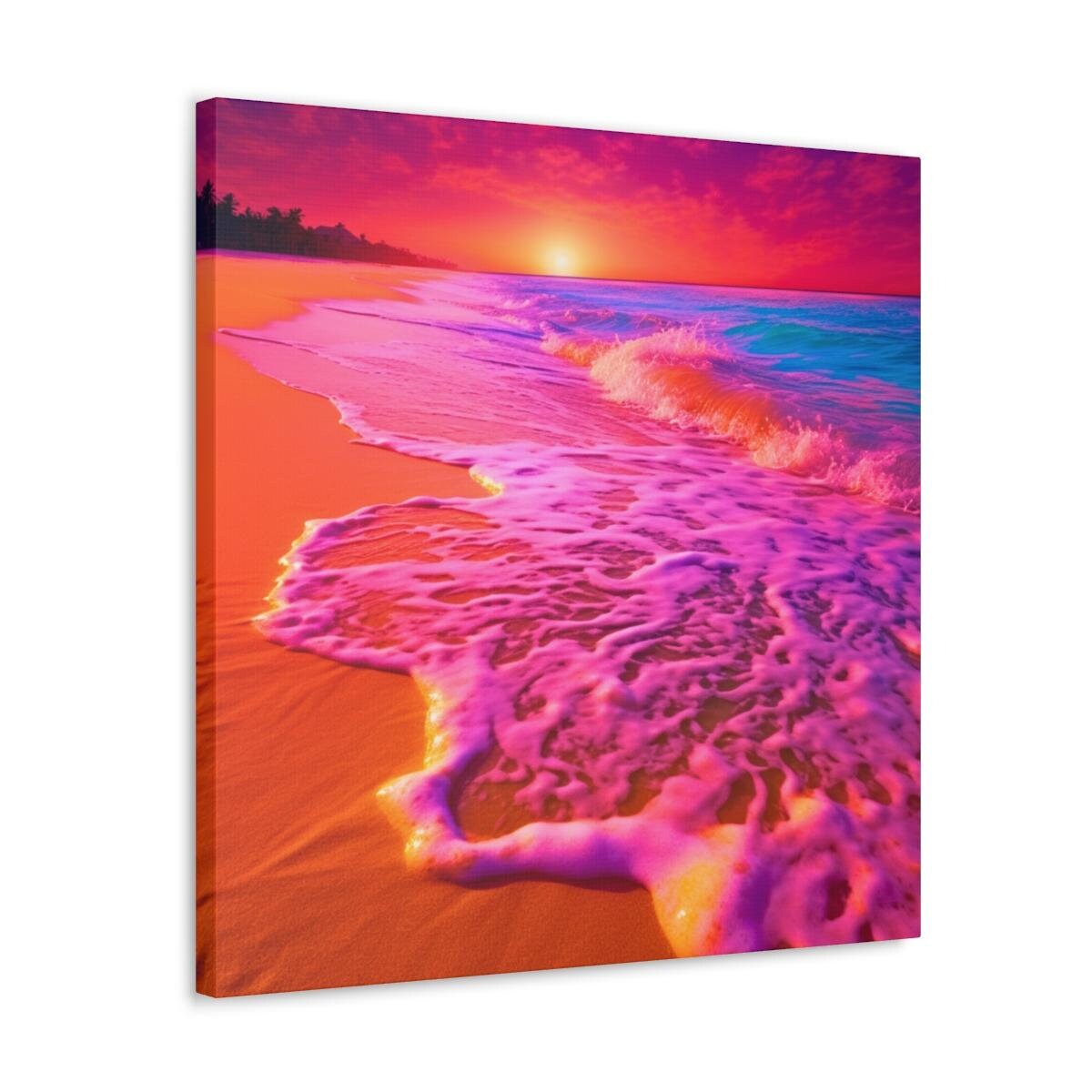 Neon Beach 3 Ocean and Beaches Canvas Wall Art Etsy