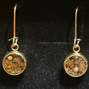 Boucles D'oreilles En Plaqué Or 18 Carats Sable De Jérusalem & Graines De Moutarde
