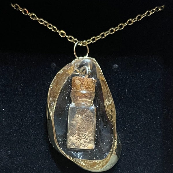 Sand and a Single Mustard Seed from Jerusalem Jar Pendant Holy Land Necklace
