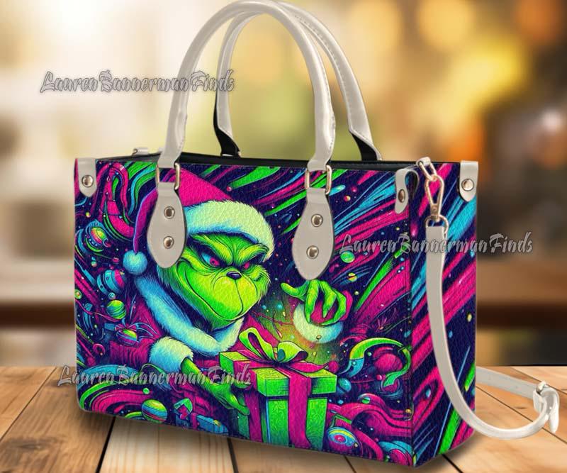 Discover funny character Christmas Leather Bag, funny character Lover's Handbag, Leather Bag, Woman Handbag,Shopping Bag, Chrismas Gifts