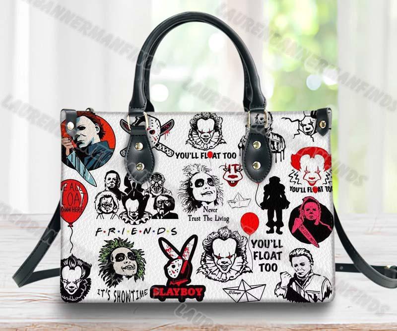Halloween Handbag & Wallet, Halloween Leather  Handbag, Horror Movie Characters Bag