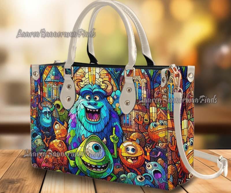 Discover funny character Christmas Leather Bag, funny character Lover's Handbag, Leather Bag, Woman Handbag, Shopping Bag, Chrismas Gifts