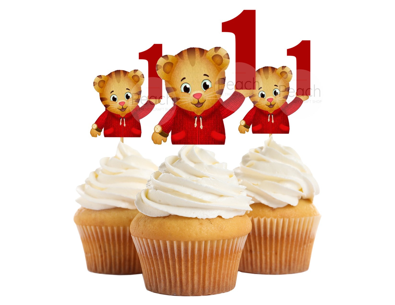 Daniel Tiger Cupcake Toppers, Daniel Tiger First Birthday, Daniel Tiger ...