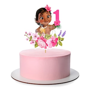 Baby Moana First Birthday, Baby Moana Cake Topper, First Birthday Party, Baby Moana Party Decoration, Hawaiian  Party, Tropical Party.