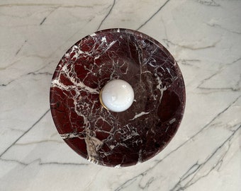 Marble Jasper & Brass Sconce