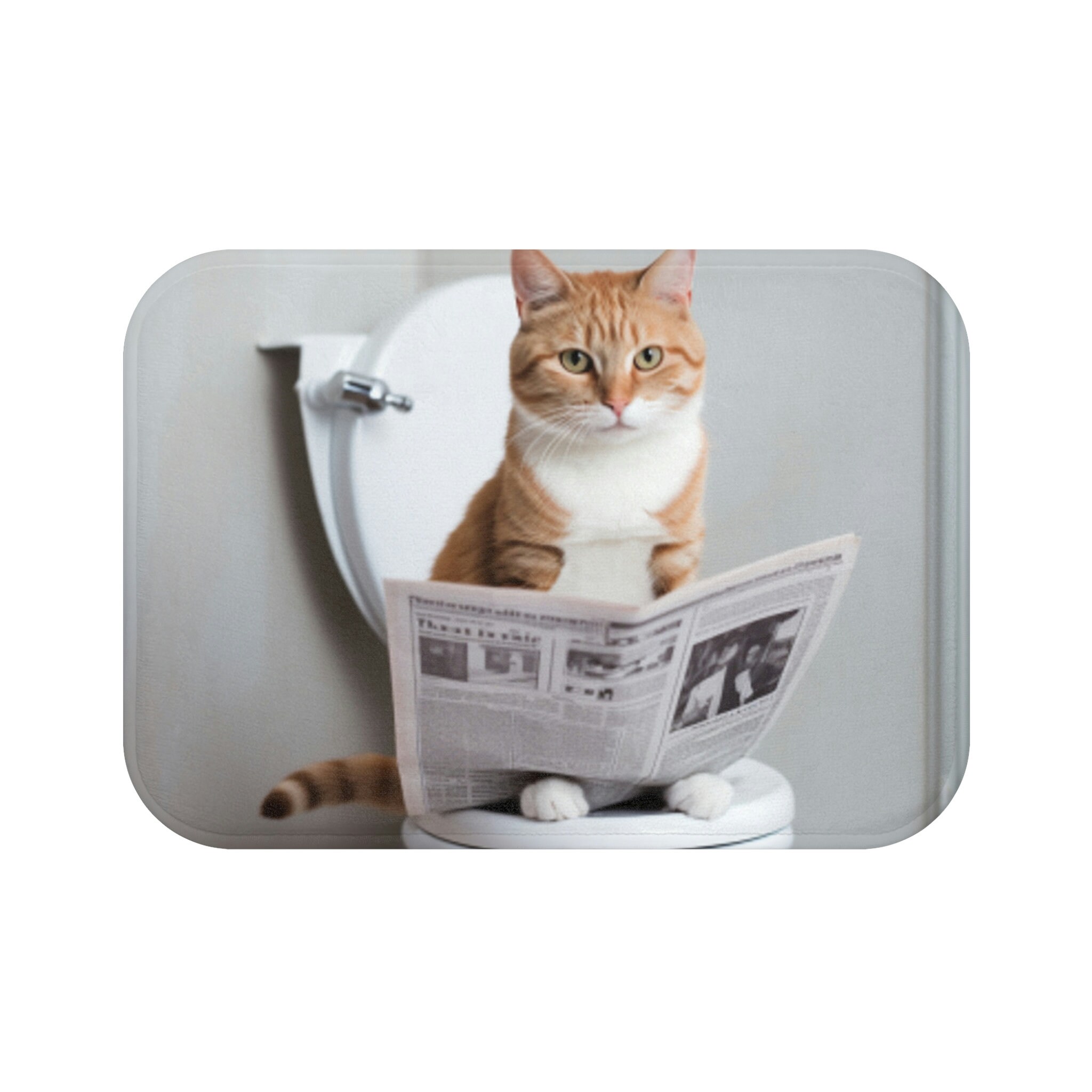 Toilet Cat Bath Mat, Funny Bathroom Cat, Bathroom Decorations, Cat ...