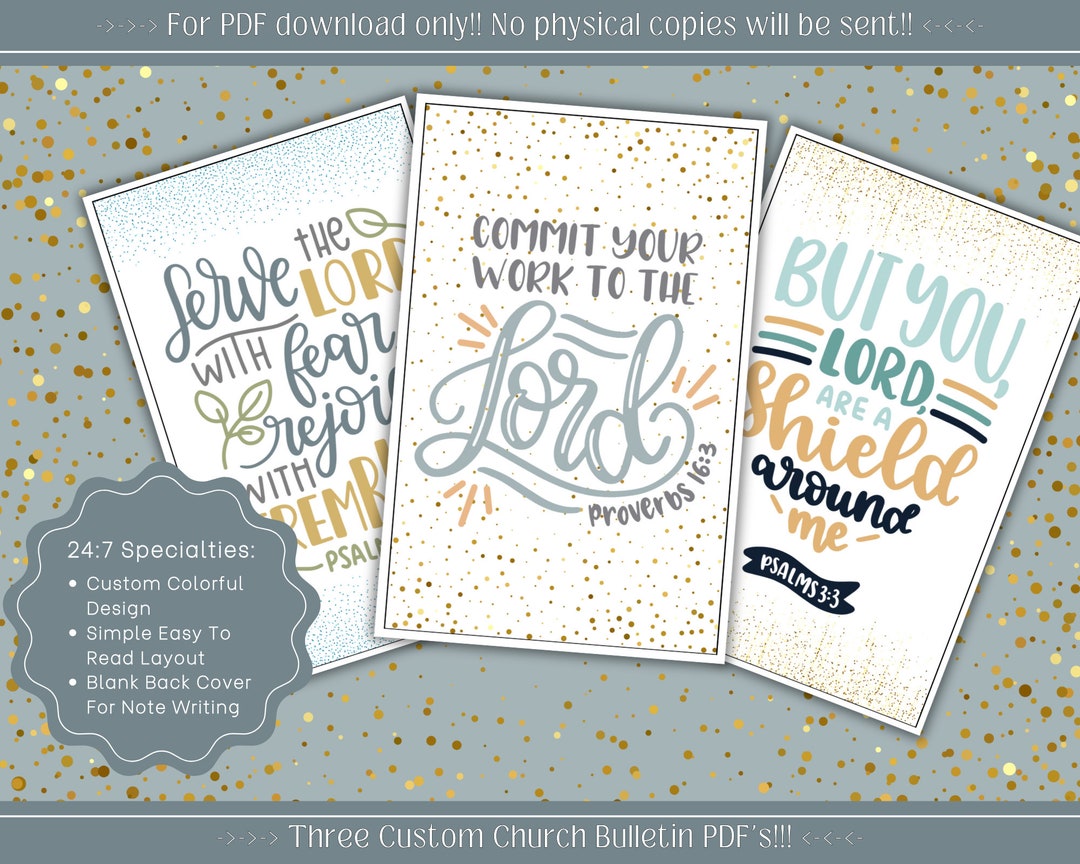 Printable Church Bulletin Cover Blue Gold Modern Download Events Bible Printable Church Bulletin Cover Blue Gold Modern Download Events Bible