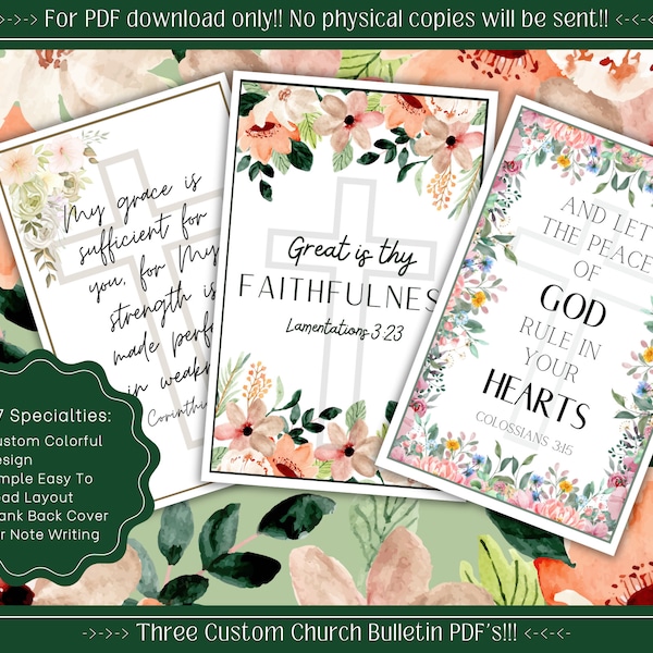 Printable Church Bulletin Cover Spring Download Events Bible Verse PDF