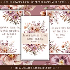 Vintage Floral Bulletin Covers: Druckbare Grußkarten & Veranstaltungen der Kirche (PDF-Download)