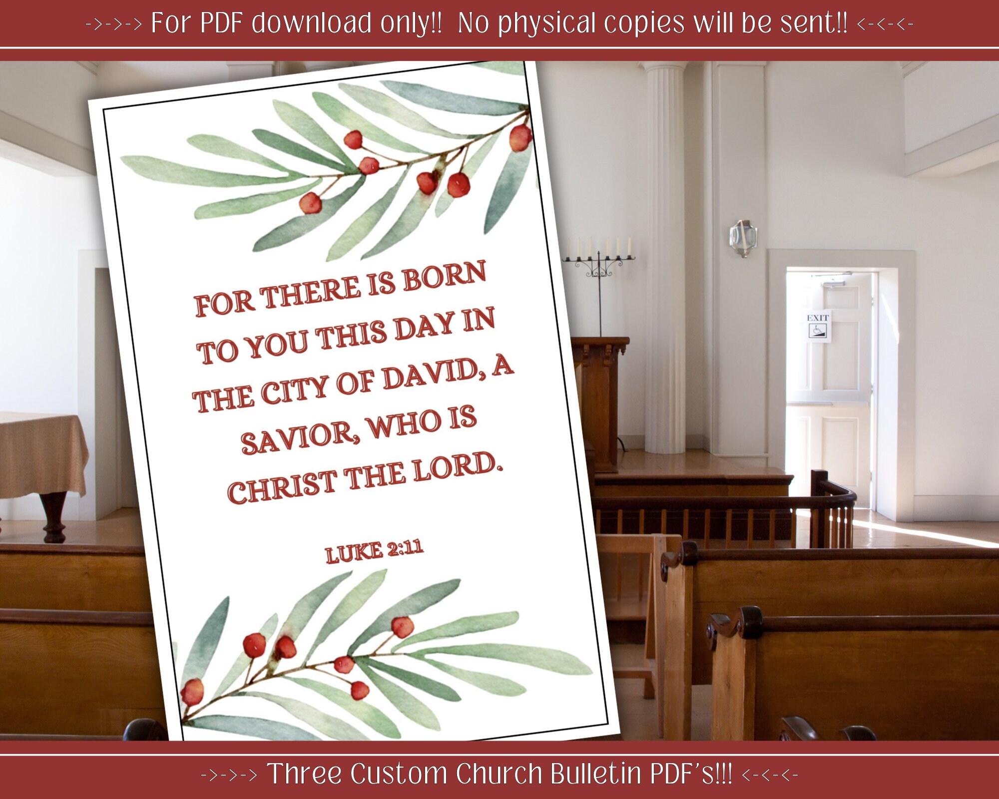 Printable Church Bulletin Cover Christmas Greeting Card Download Bible ...