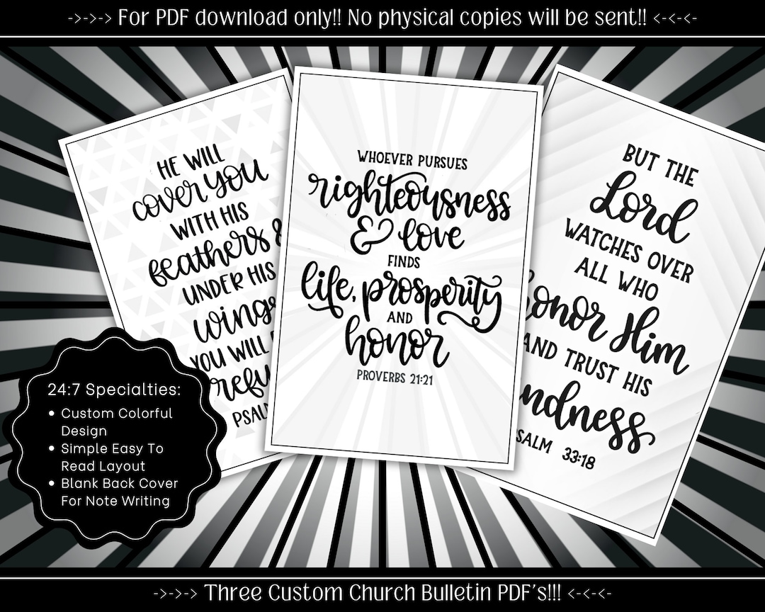 Printable Church Bulletin Cover Modern Grey White Black Download Events Printable Church Bulletin Cover Modern Grey White Black Download Events