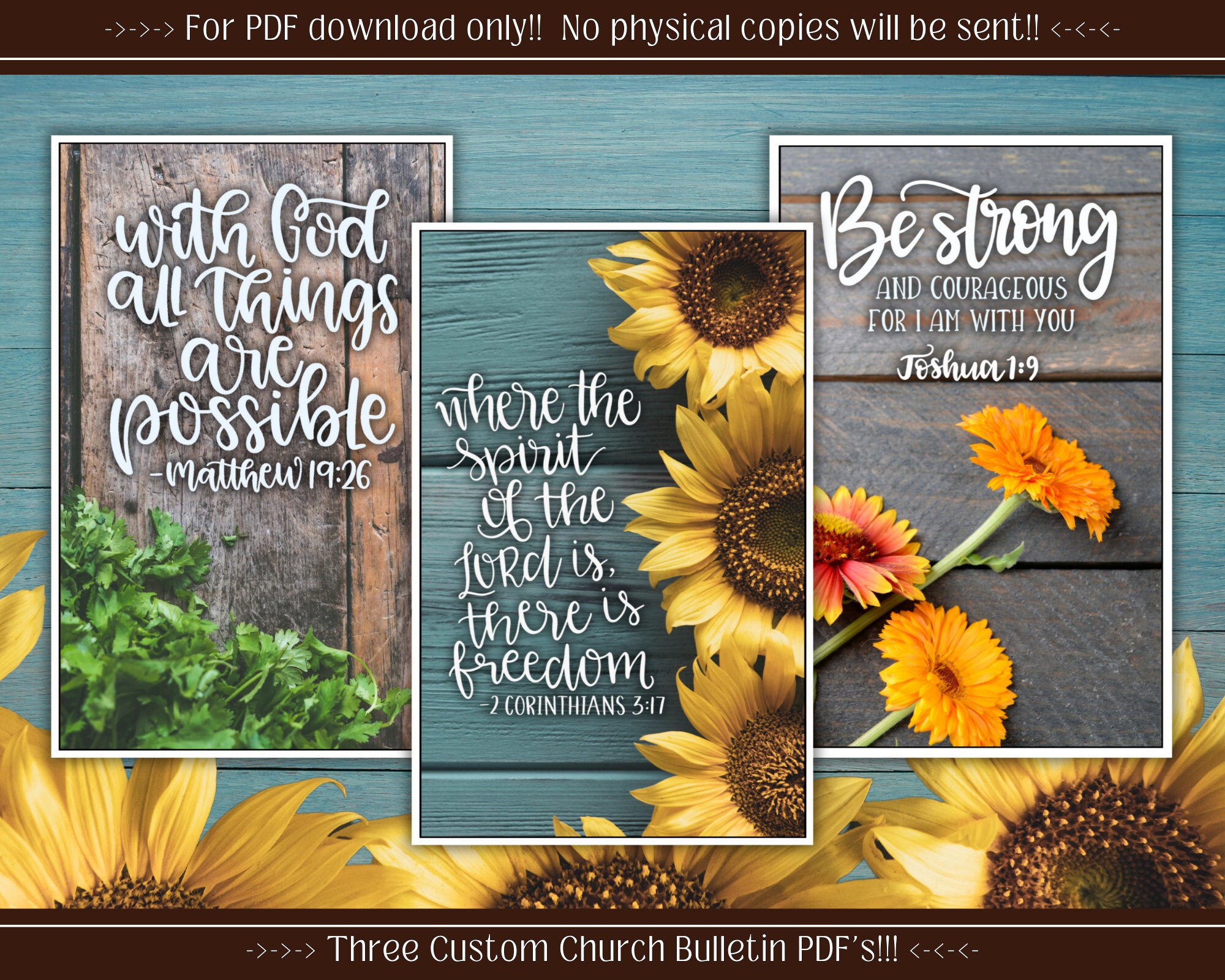 Rustic Church Bulletin Cover: Bible Verse Events (PDF Download) - Etsy