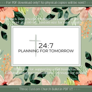 Printable Church Bulletin Cover Spring Floral Greeting Card Download ...