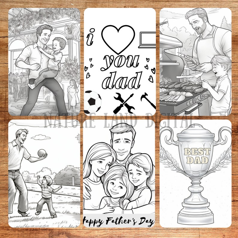 Father's Day Coloring Page for Adults, Kids 21 Printable Page Fun