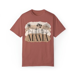 Boho Floral Mama T-shirt Warm Colors