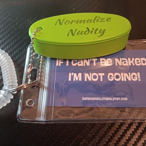 Normalize Nudity Floating Keychain - GREEN