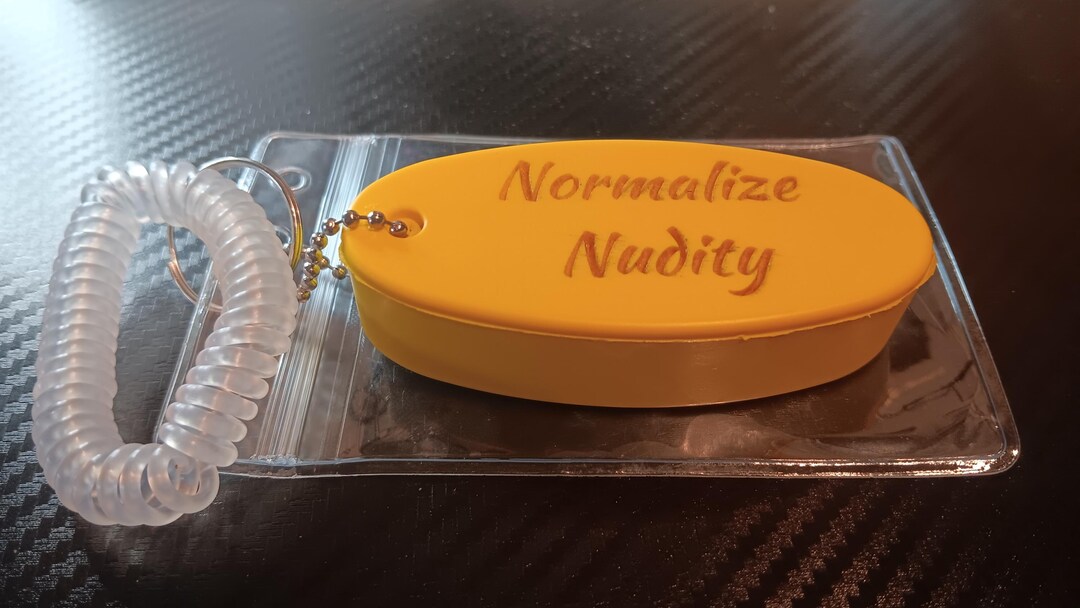 Normalize Nudity Floating Keychain - YELLOW - Etsy