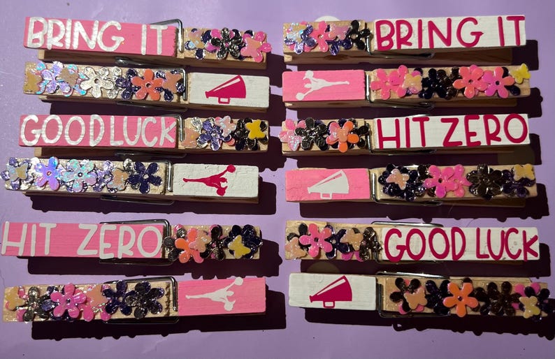 Wooden Clothespins Good Luck Cheer Clothes Pins