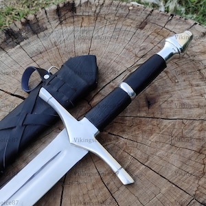 Épée médiévale faite main, épée longue, épée viking, épée Longford avec fourreau, cadeau d'anniversaire, suspension murale