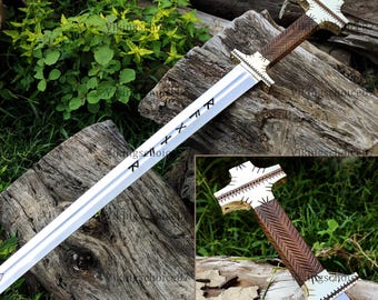 Épée Viking King Ragnar, épée cosplay faite main en acier à haute teneur en carbone, cadeau d'anniversaire de mariage