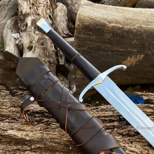 Spada medievale fantasy fatta a mano ispirata agli elfi, regalo di anniversario per il marito, spada lunga regalo di Natale
