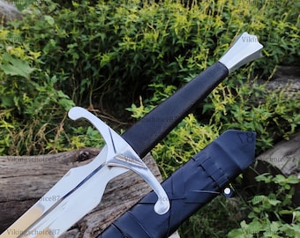 Handmade Elven-Inspired Fantasy Sword high carbon steel blade, anniversary Medieval long sword Christmas gift