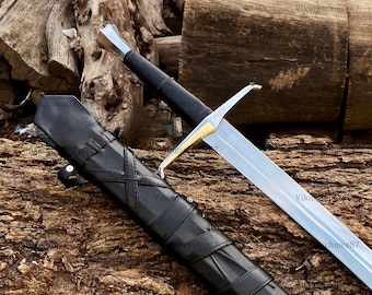 Handmade Medieval Long sword with scabbard, Anniversary gift, Wall hanging Christmas gift sword