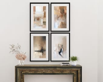 Abstract Gallery Wall Art Set: Earthy Minimalist Prints (Digital Download)