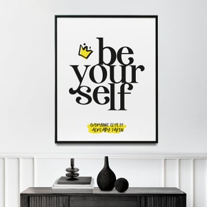 Motivational Art Wall- Be Yourself Typography Print, Instant Download Vector Art