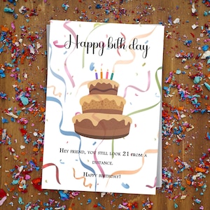 Tarjeta de cumpleaños imprimible, divertidos deseos de cumpleaños para amigos, mamá, papá, esposo, esposa, ella, él, descarga digital, novia, novio,