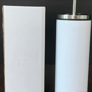20oz strait skinny tumbler blank w/stainless steel lid & straw