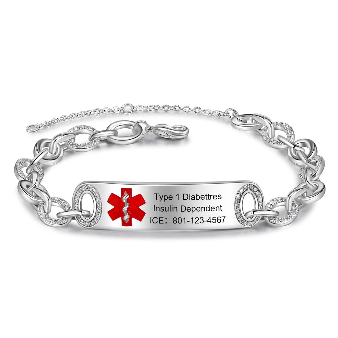 Are Medical Alert Bracelets Worth It Medical Alert Bracelet Women Diabetes,medical ID Jewelry,personalized