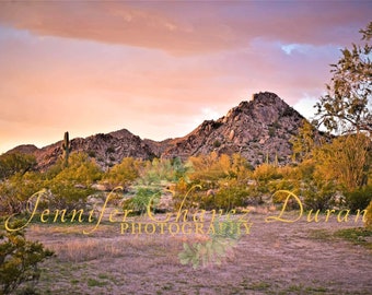 Desert Mountains, Arizona Mountain, Mountain Sunset, Cacti, Desert Print, Wall Decor, Wall Art, Desert Landscape Photography