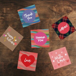Cartes-cadeaux (5 cm x 5 cm) - Parfaites pour les bouquets, cadeaux, cadeaux (2 pièces par paquet)