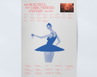 My Beautiful Dark Twisted Fantasy (Re) — Cartel del álbum de Kanye West / Impresión de arte de pared / Impresión de portada del álbum / Ideas de regalos / Arte / Diseño de interiores