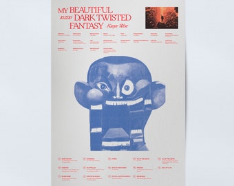 My Beautiful Dark Twisted Fantasy (Re) — Cartel del álbum de Kanye West / Impresión de arte de pared / Impresión de portada del álbum / Ideas de regalos / Arte / Diseño de interiores