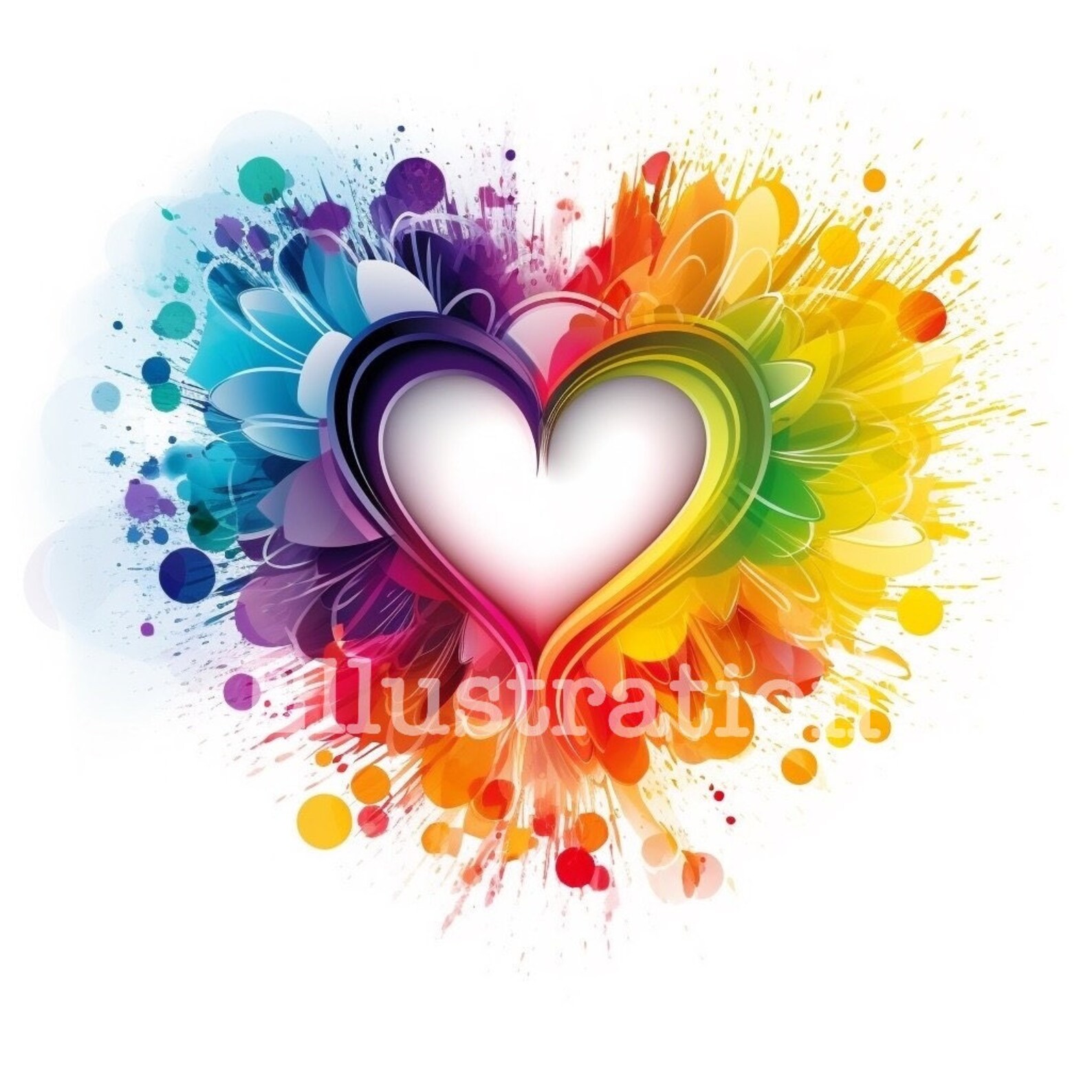 12 Rainbow Love Hearts - JPEG Files - Digital Paper - Commercial Use ...