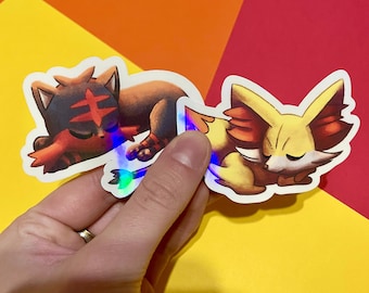 Amigos de Fuego Dormilones - Pegatina resistente al agua de Poke Monster