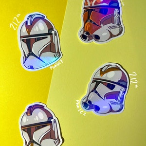 More Clone Helmet Stickers - Star Wars Water-Resistant Stickers