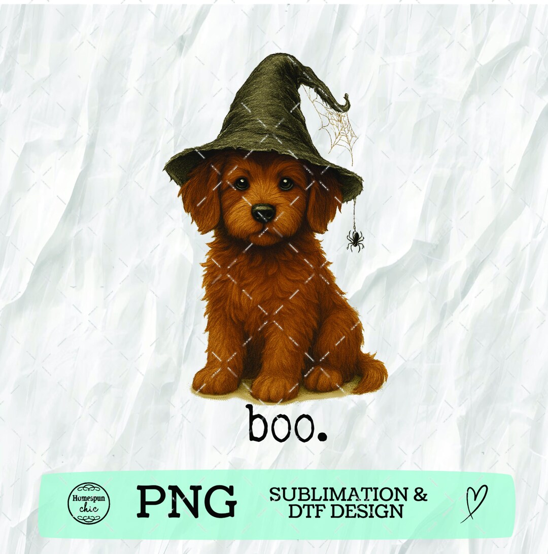 Dog Witch PNG: Halloween Puppy Digital Design (two Versions) - Etsy