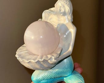 Supporto per sfera di sirena, espositore per sfere di cristallo in resina, porta uova e gioielli