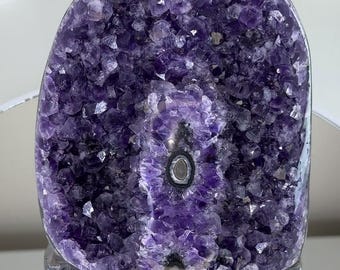 2.5Lb Druzy Amethyst Cut Base With Stalactite Eye - Uruguay Crystal
